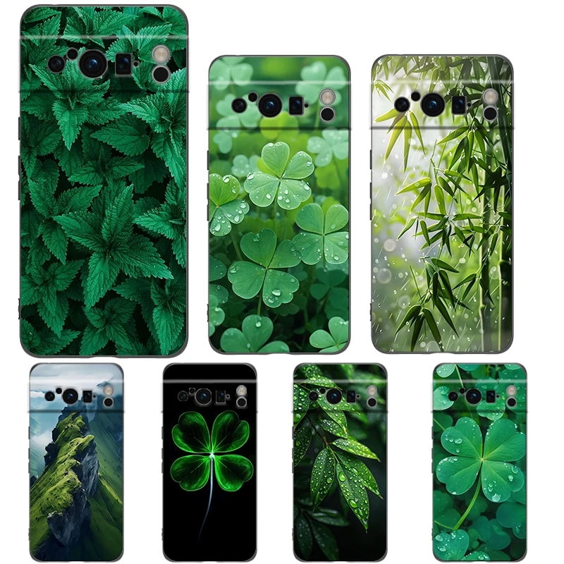 

lucky grass Phone Case For Google Pixel 9 8 7 6 Pro XL 8A 6A 7A 5G Soft Shockproof TPU Black Cover Fundas