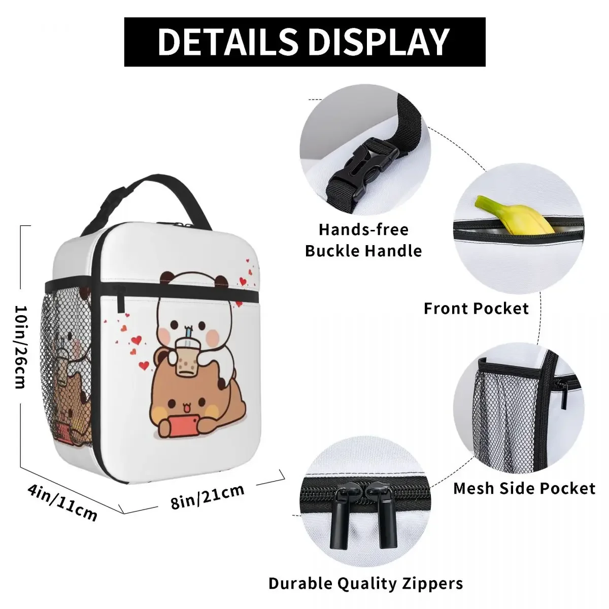 Insulated Lunch Boxes Bubu Dudu Chilling Accessories Cartoon Panda Bears Storage Food Box Thermal Cooler Lunch Box For School