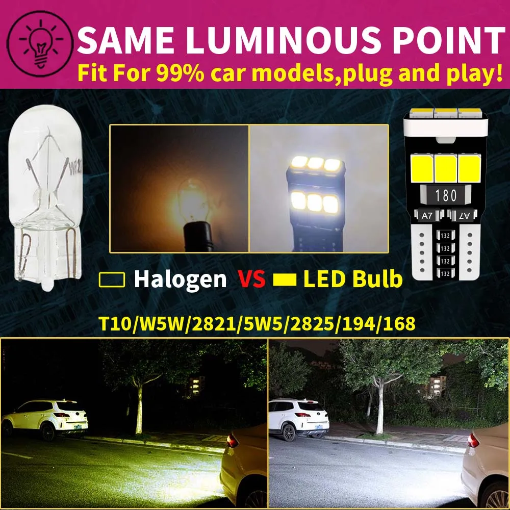 10x W5W T10 LED لمبة 6000 كيلو الأبيض السيارات 12 فولت سيارة الداخلية مصباح على شكل قبة القراءة مصباح ل ألفا روميو 159 147 156 جيوليتا ميتو نيسان #5