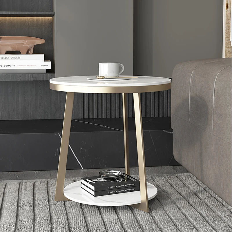 Table Ronde d'Angle de Service Simple, Mobilier Nordique, Table de Salle à Manger, Table de Nuit Légère