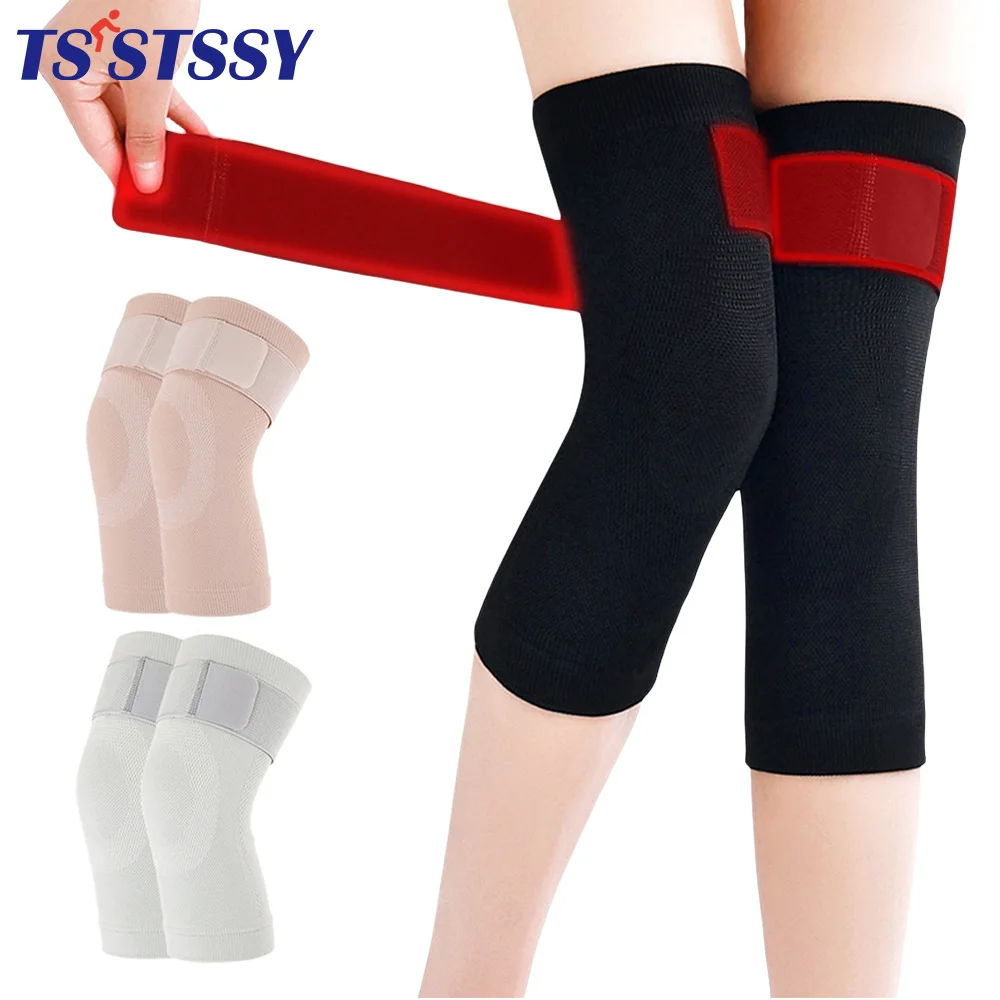 1Pair Knee Sleeves Elastic Compression Knee Support Brace for Men Women Arthritis Joint Pain, Sports, Running, Jogging Leg Brace