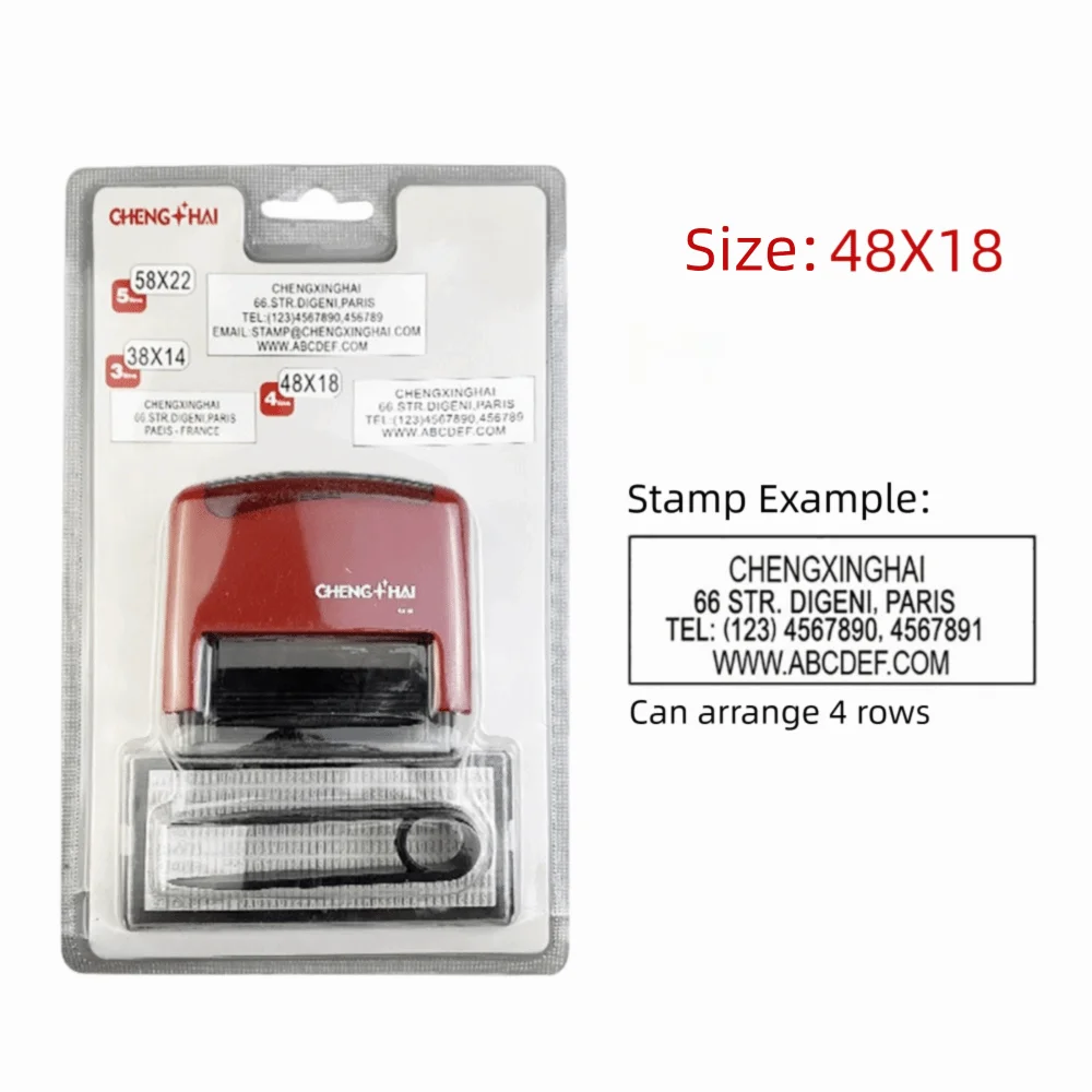 Automatic Ink Return DIY Stamp Kit Plastic Red Black Monogram Printing Stamp Multi-size Letters Plate Self Ink Stamp Set