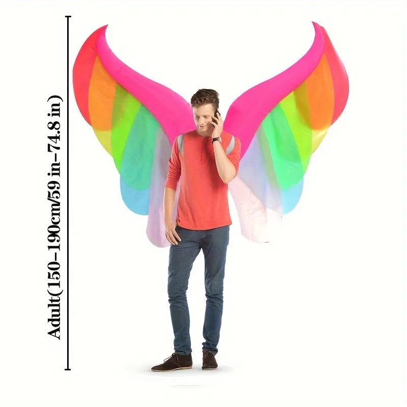 أجنحة الهالوين الملاك قوس قزح زي الدعامة بار ملهى ليلي ديكور أجنحة الشيطان للأداء وإكسسوارات الحفلات
