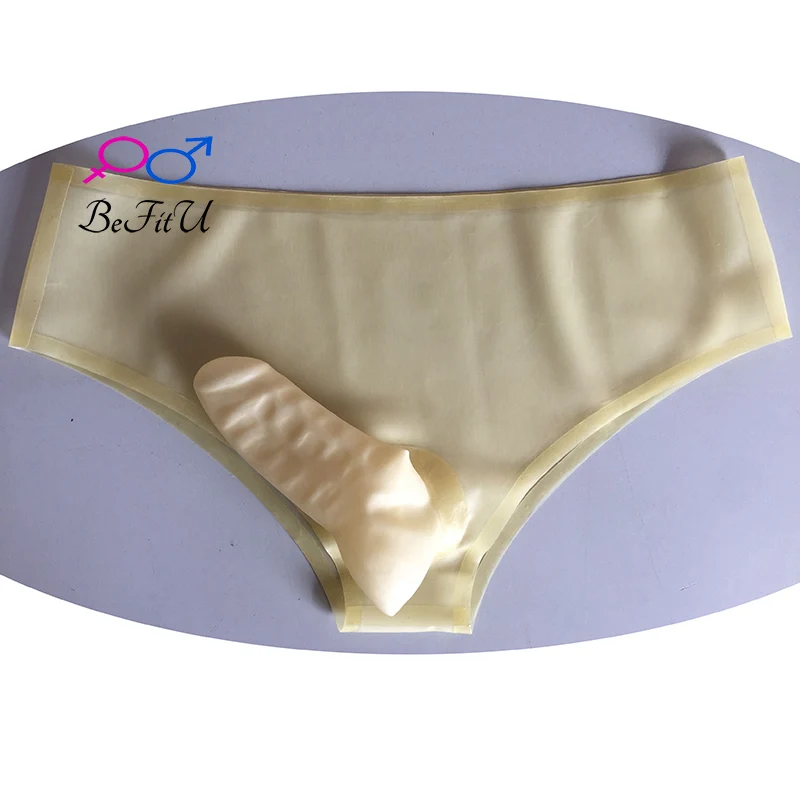 Latex Short Cosplay Briefs with front and back sheath Fetish Panties exotic Sexy Underwear handmade