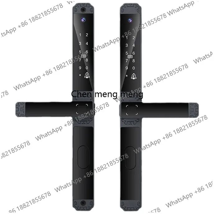 Waterproof aluminum alloy double-sided broken bridge aluminum European cat eye smart lock household fingerprint password lock