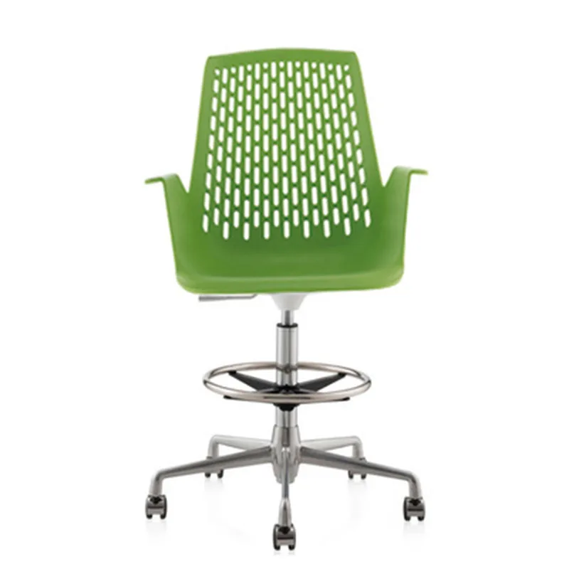 LMM modern rotating plastic four-legged armrest swivel chair lifting back office chair