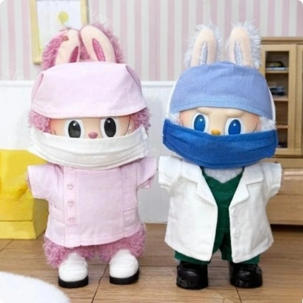 Pour 15/17 cm Labubu poupée médecins infirmières communautaire volontaires vêtements de travail tenue ensemble Ropa Labubu poupée accessoires cadeau de noël