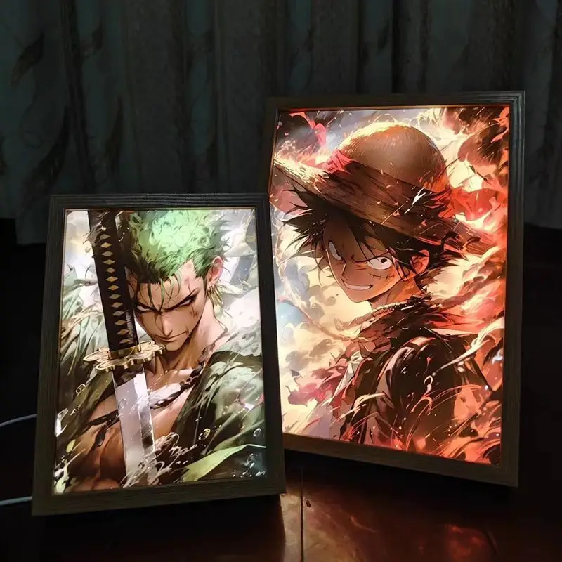 

Аниме-постер One Piece: милый световой постер для создания атмосферы в спальне, ночник, украшение для рабочего стола, подарок