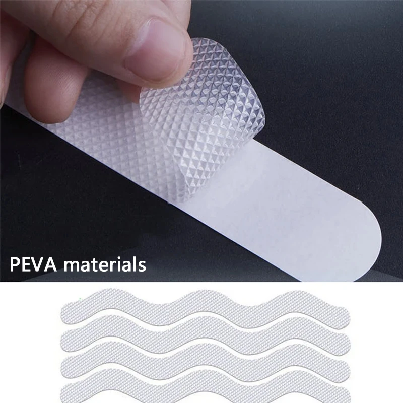 24PCS S Shaped Anti Slip Strips Self-Adhesive Waterproof Safety Strips Shower Stickers Anti-fall Tape Pad Bathtub Stair Bathroom