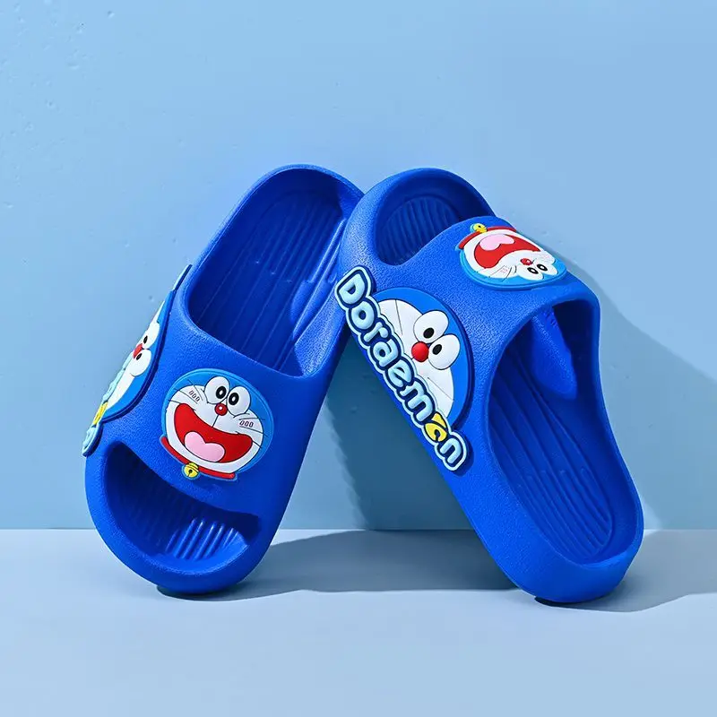 Kawaii sandals cartoon peripheral Doraemon anime cute blue fat soft-soled outer wear non-slip children's slippers gift wholesale