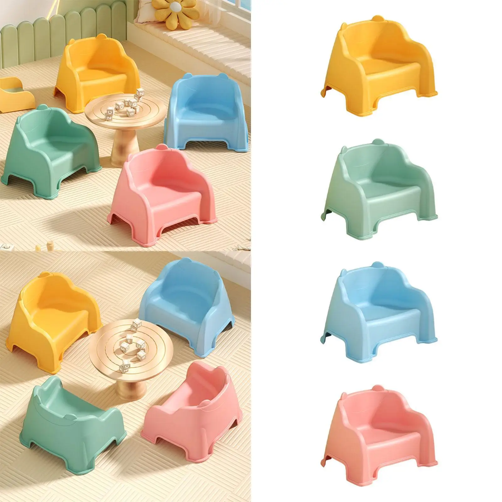 Small Stool Sturdy Lightweight Foot Stool Under Desk Footrest Shoe Changing Stool with Back Support Step Stool for Kitchen image 4