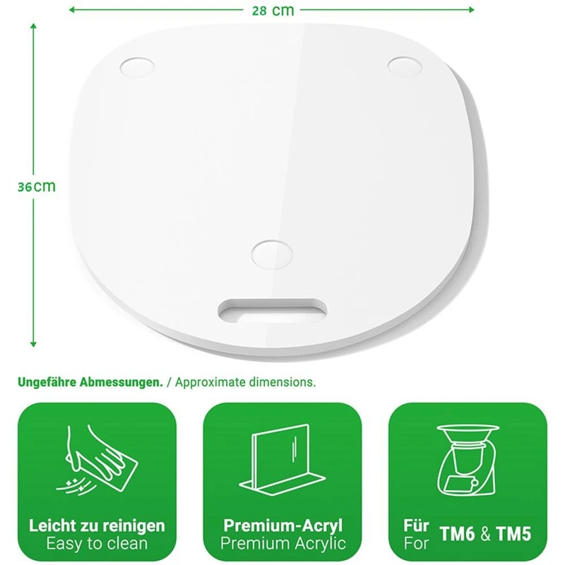 Placa deslizante para Thermomix TM6 TM5, tablero rodante de acrílico móvil sin esfuerzo