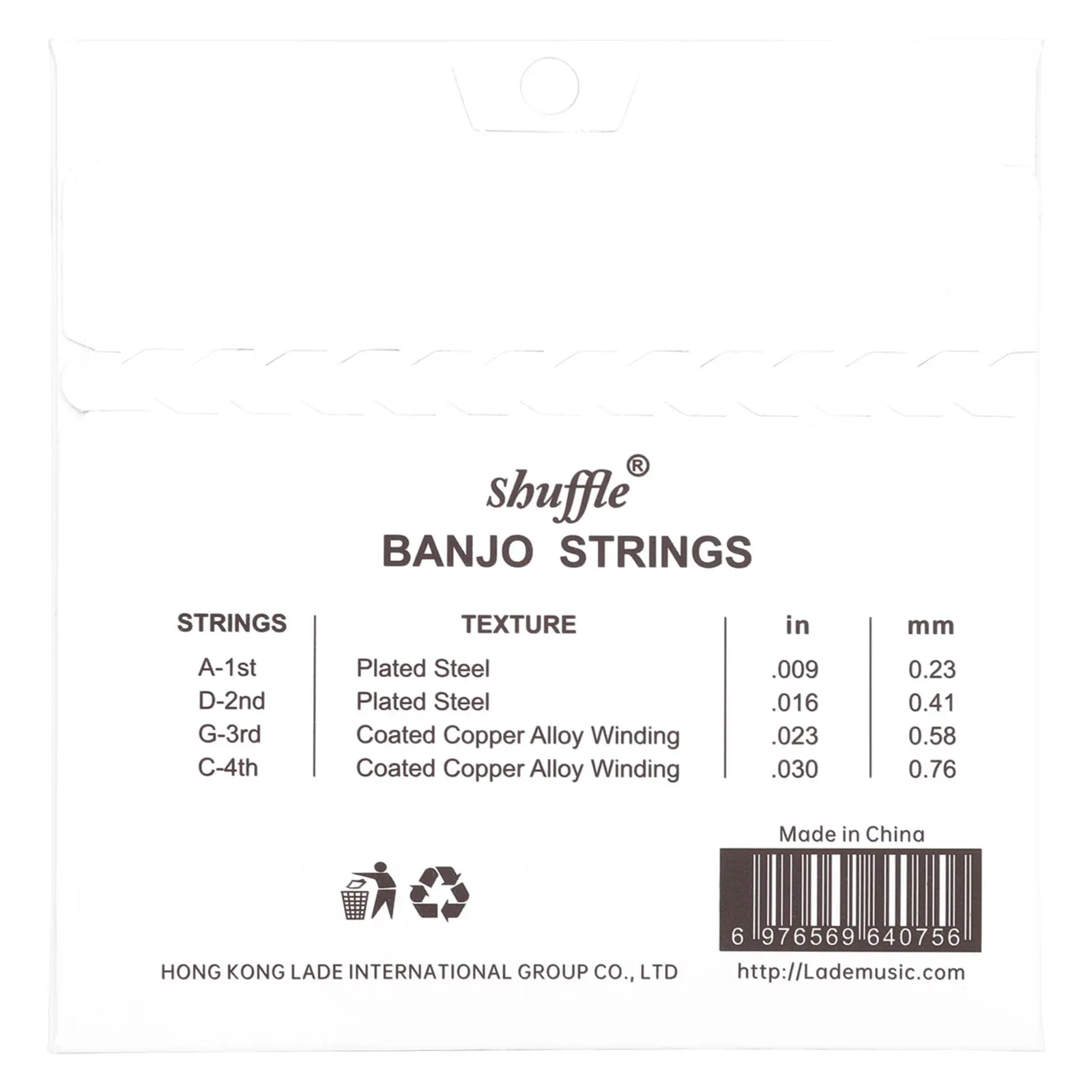 Shuffle 4-String Banjo Strings Set BJ04 Phosphor Bronze Anti-Rust Coated Steel Core Professional Replacement Banjo Accessories