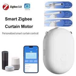 Zigbee 3.0 Smart Curtain Robot Compatible Tuya Electric Curtain Driver Motor I&U Roman Rod Curtain Control Support Google Alexa