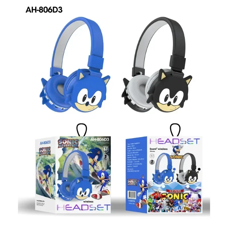 سونيك القنفذ رئيس شنت سماعات بلوتوث أنيمي معلقة الأذن لعبة الرياضة سماعات لاسلكية الحد من الضوضاء HIFI ستيريو #5