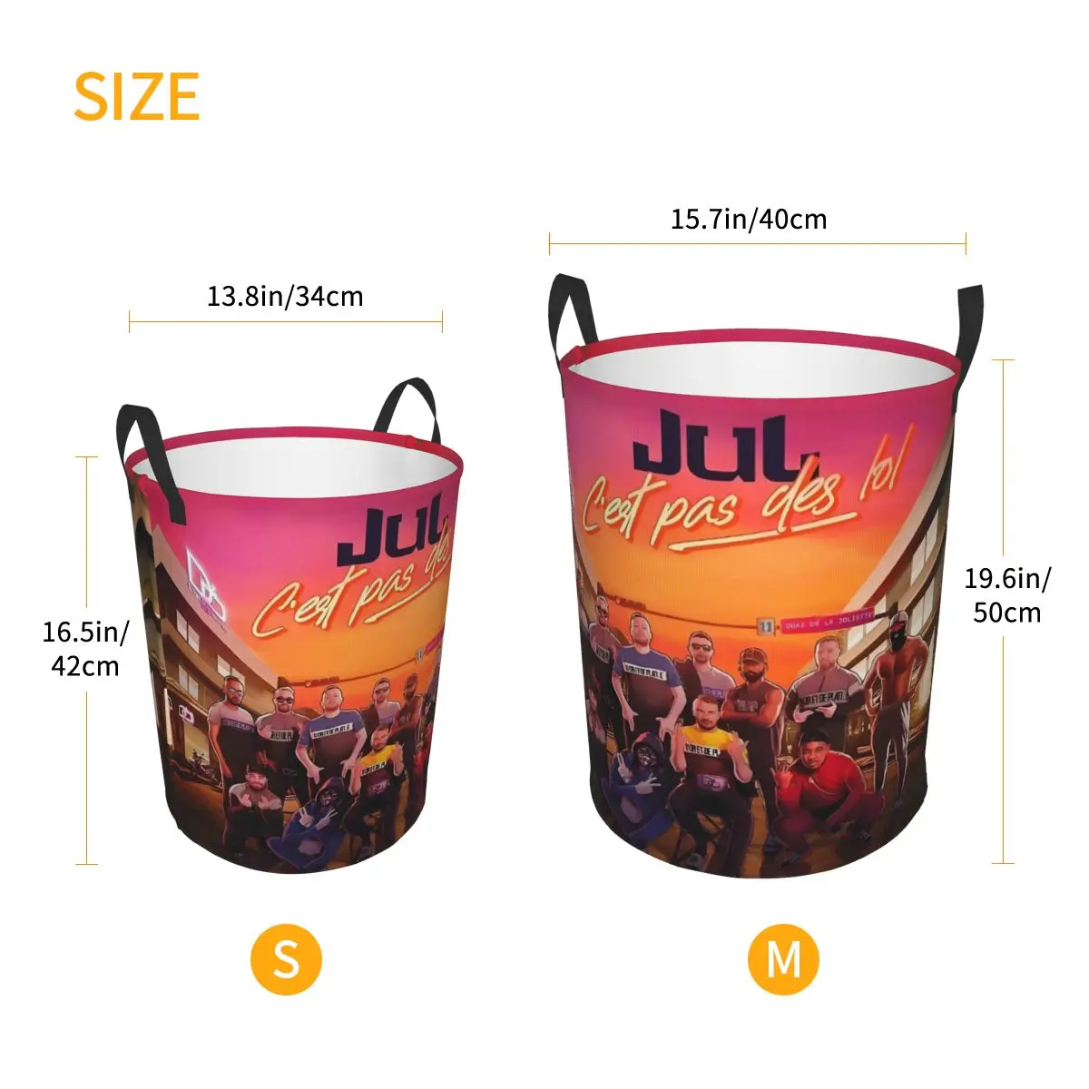 مخصص يوليو Cest Pas Des Lol سلة الغسيل للطي سعة كبيرة صندوق تخزين ملابس مغني الراب الطفل يعوق