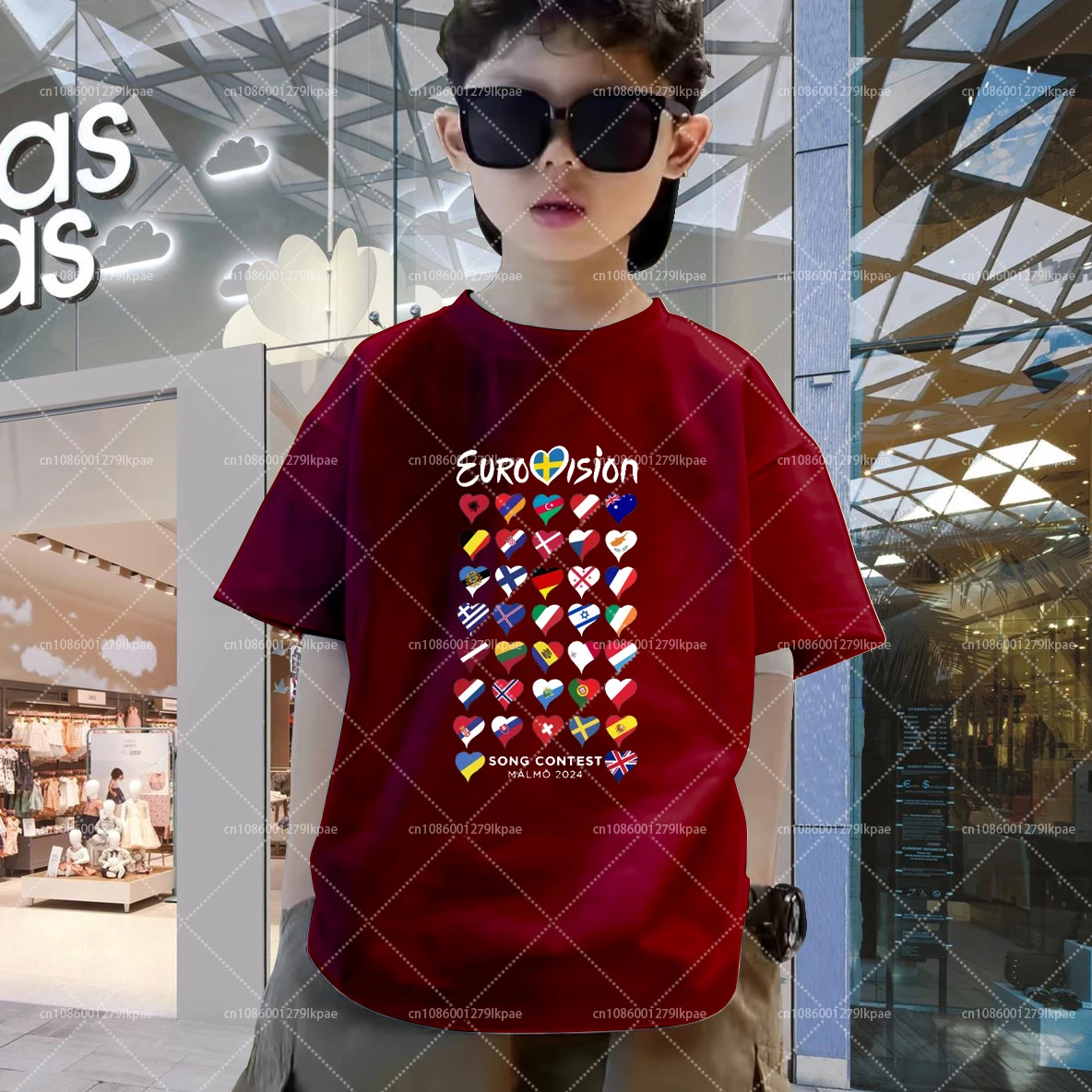 

All Flag Eurovision Song Contest MALMÖ 2024 White-Black Men Women T Shirt Kids Children Girl Boy Fashion Casual Cotton Tops 2024