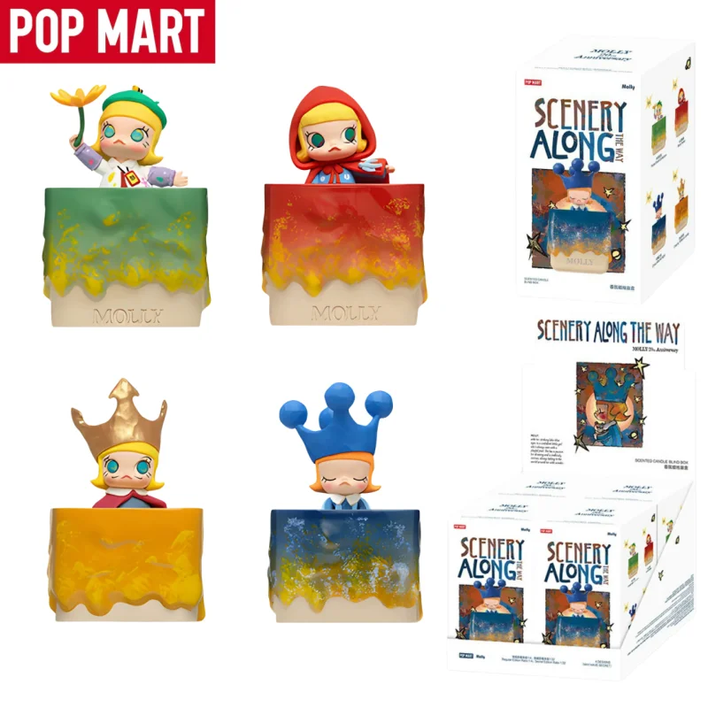 

POP MART New Arrival Molly Series Scenery Along The Way Blind Box Scented Candle 20th Anniversary DecorationMystery Box Gifts