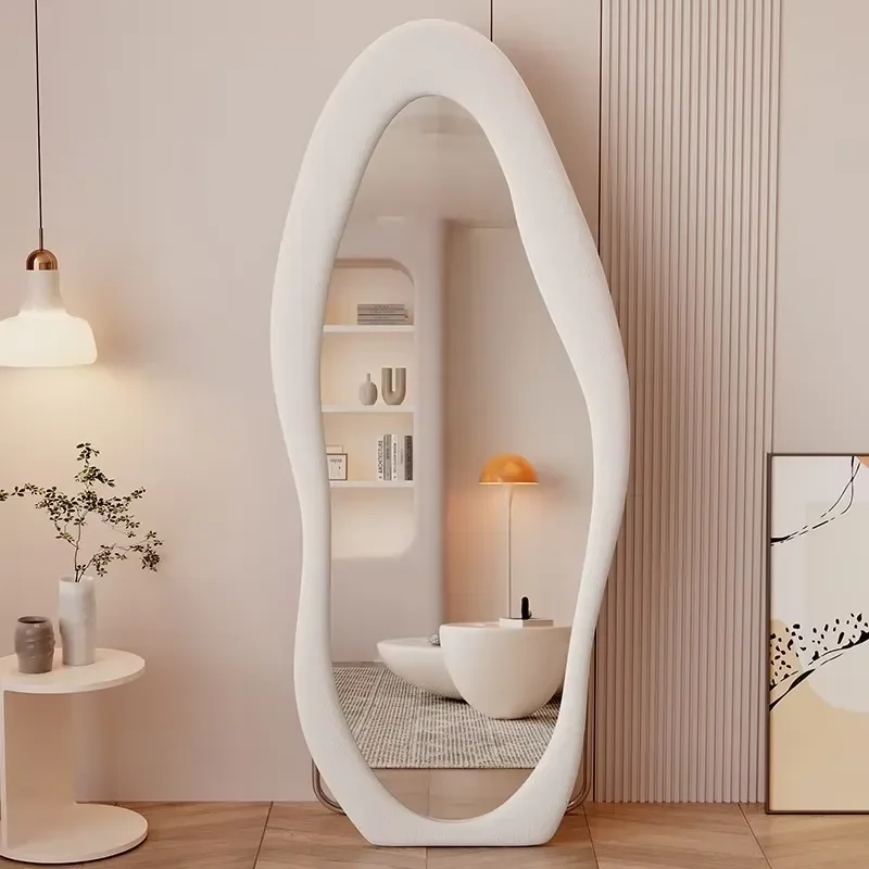 Irregular mango-shaped floor-to-ceiling mirror bedroom hotel glass vertical mirror home decoration