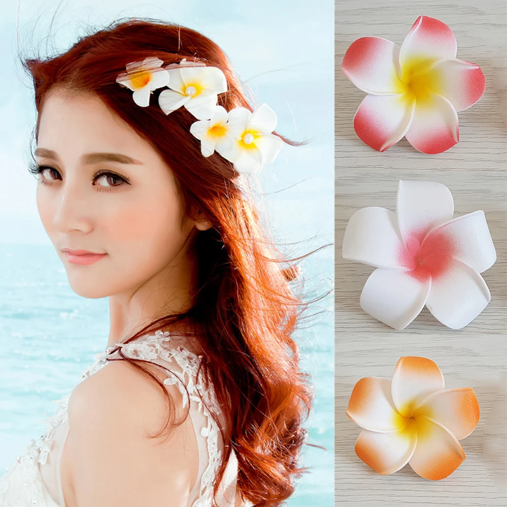 Flower Hair Clip Hawaiian Beach Flowers Hair Claw Clips Barrettes Accessories Colorful Hairpin Women Shooting Hairstyles Tools