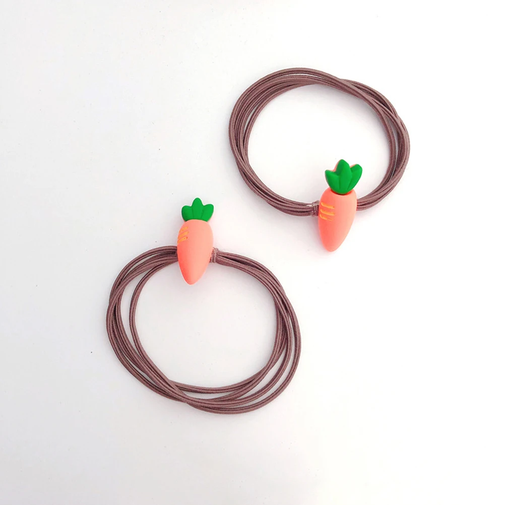 

6pcs Acrylic Hair Rings Carrot Scrunchies Ponytail Holders Headdresses Match Girls Outfit Easy Wear Photo Props Party Favors
