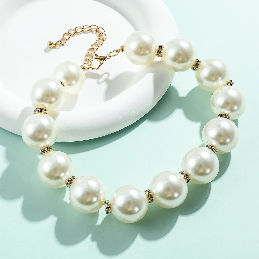 Modische Exquisite Perlenkette mit Personalisiertem Strass-Design Elegante Halskette für Damen und Mädchen Schmuck