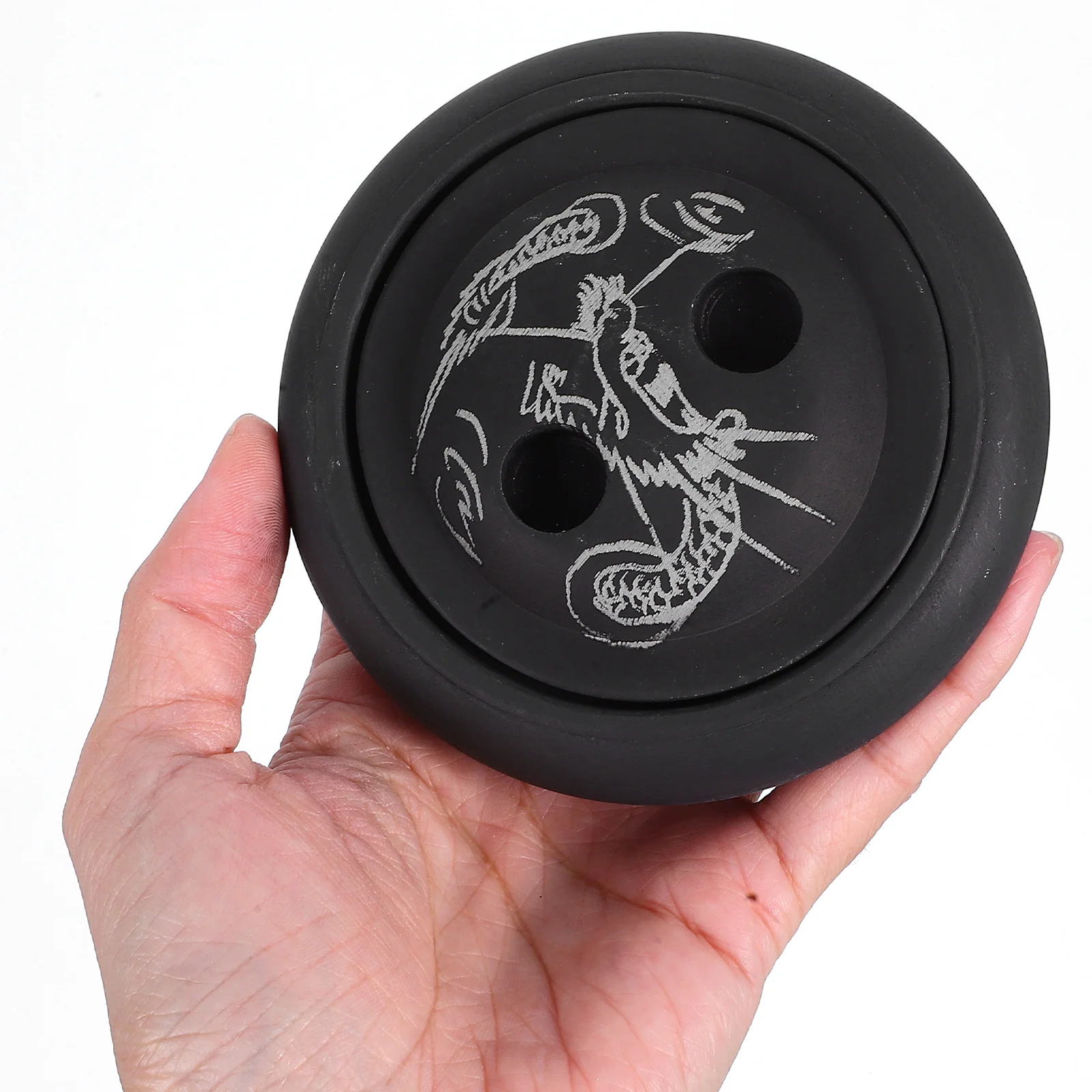 

Small Round Chinese Calligraphy Ink Stone with Lid Portable Ink Tray for Painting Calligraphy Practice Round Inkslab with Lid