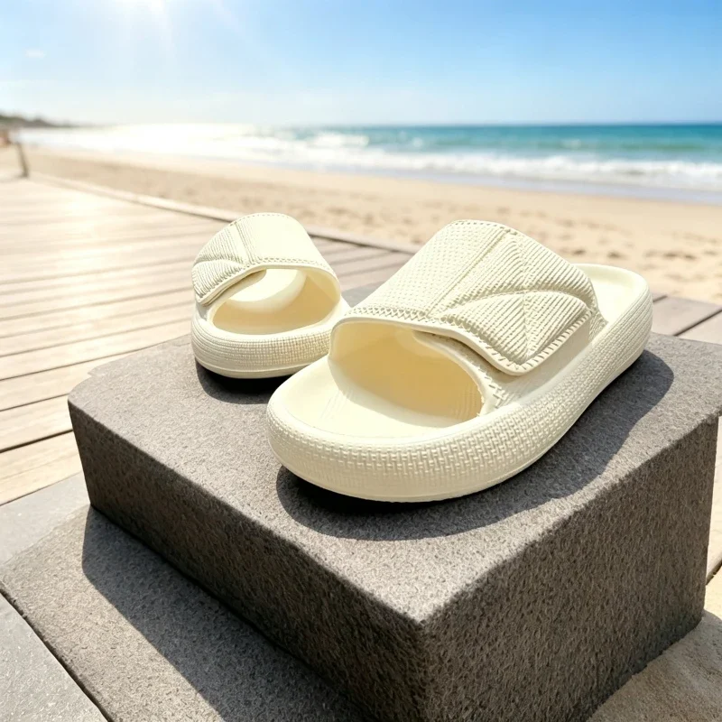 Magic Buckle Platform Slides Men Women , Cloud EVA Thick Sole Non Slip Quick Dry Beach Sandals Summer Couple Street Slippers