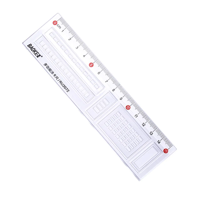 1pcs Simple STYLE 20cm Transparent Simple Ruler Square Ruler Cute Stationery Drawing Supplies Stationery School Supplies