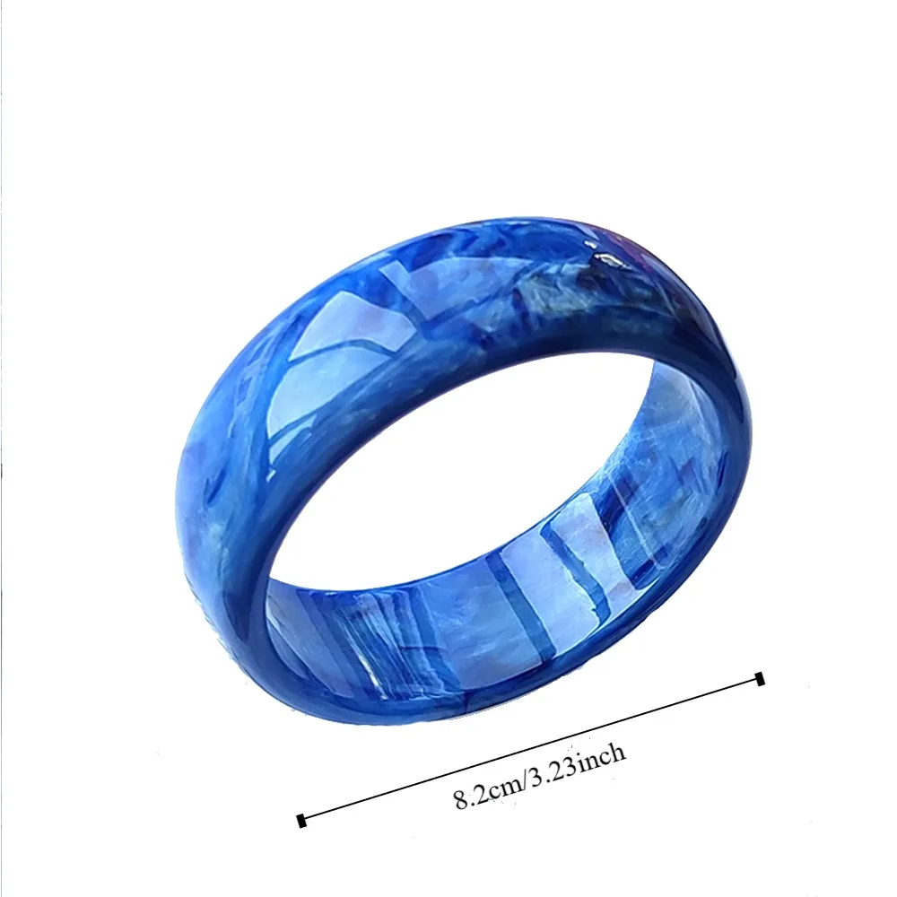 البوهيمي الاكريليك المفتوحة الإسورة لامعة لطخم سوار واسع أوروبا الأمريكية نمط مجوهرات اكسسوارات الرجعية خاتم اليد هدية #6