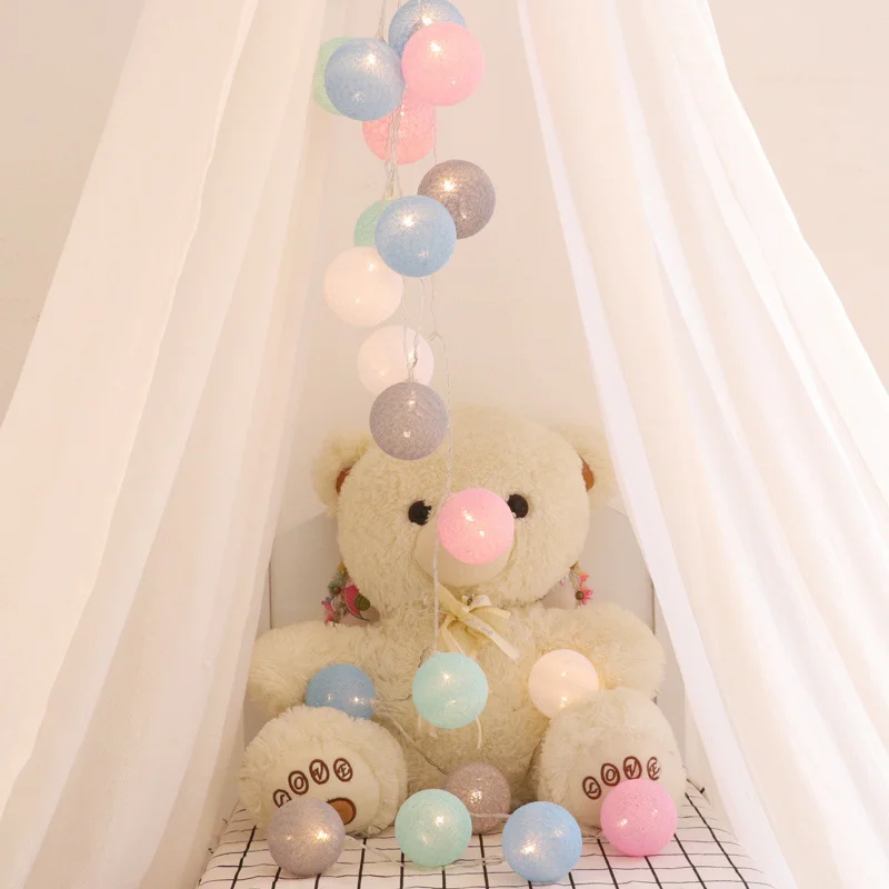2.2M 20 LED Cotton Ball Garland Lights String Christmas Xmas Outdoor Holiday Wedding Party Baby Bed Fairy Lights Decorations image 6