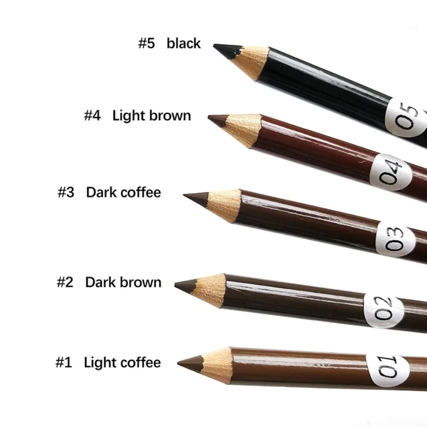 

Custom 5colors Eyebrow Pencil with Sharpener Long Lasting Easy To Wear Waterproof Professional Women Eye Makeup Pen Bulk