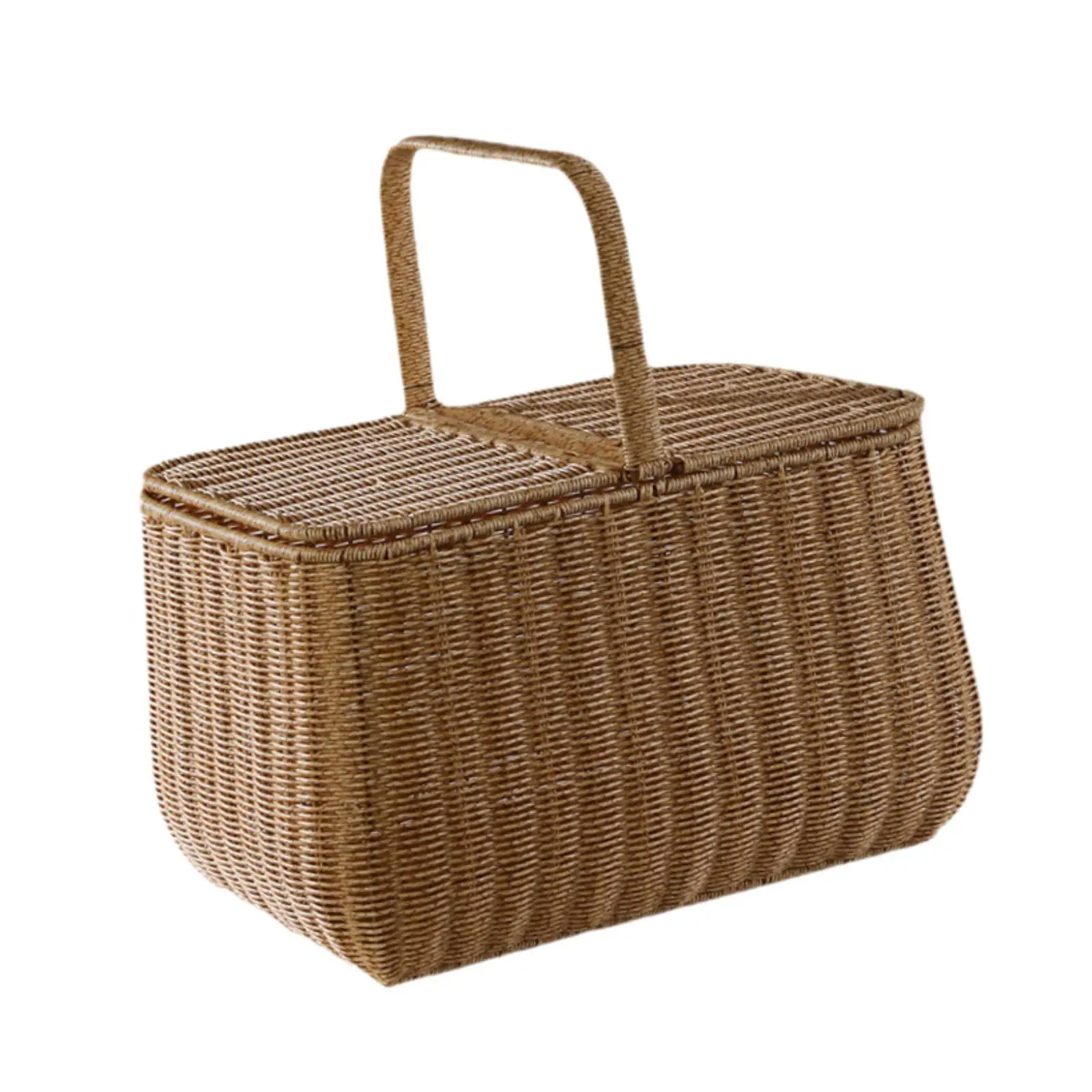 

Picnic Basket with Lid and Handle for Outdoor Sturdy 40x28x49cm Double Cover