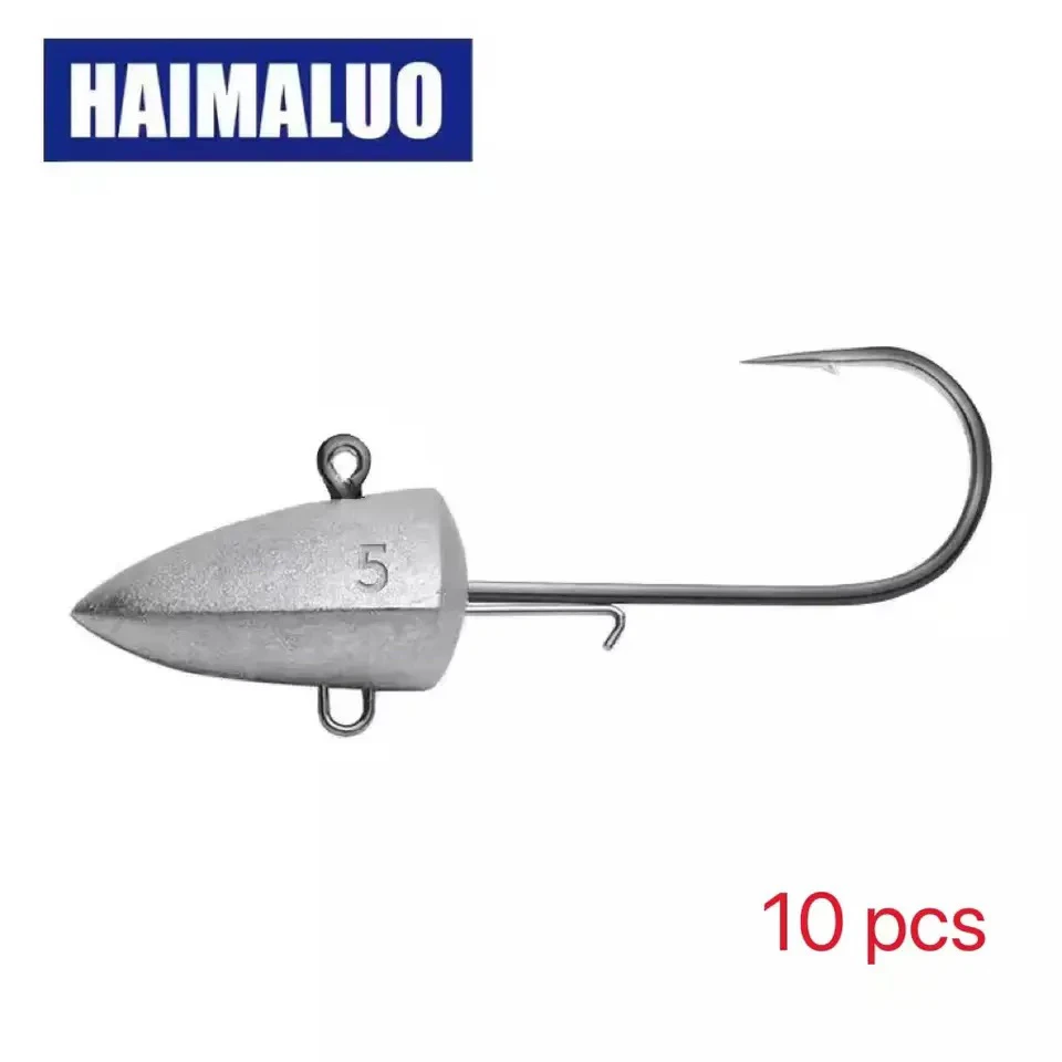 HAIMALUO Dart Jighead Fishhooks Worm Fishing Lure Hook Soft Lure Jig Head Artificial Bait Fishing Tackle Pike Fish.10PCS