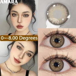 AMARA 1Pair Myopia Lenses Brown Color Contact Lenses for Eyes Lenses with Diopters Prescription Fashion Lenses