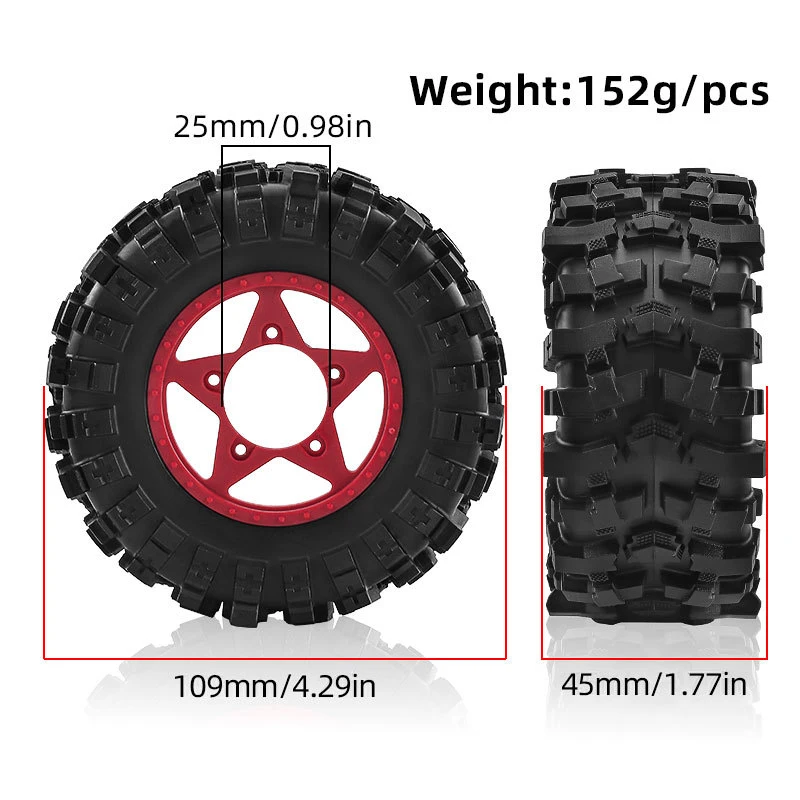 4PCS Short Course Truck High Grip Tires Wheels 12/14/17mm Hex for 1/10 ARRMA Senton Traxxas Slash RC Car Upgrade Parts