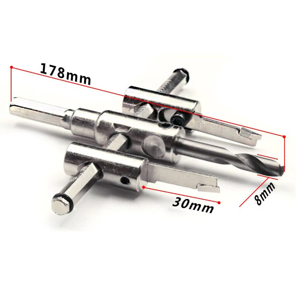 1set di punte da trapano per il taglio del foro del cerchio regolabile tipo di aeromobile Kit di taglio per sega per fori di perforazione in