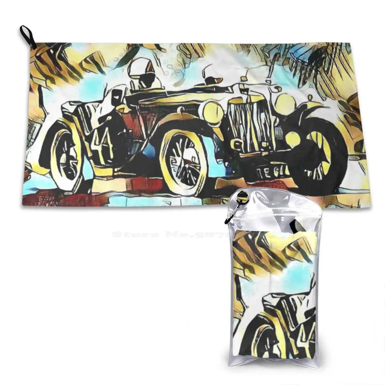 Motor Racing In The 1930S Soft Bath Towel Washcloth Outdoor Oldtimer Speed Automobile Vehicle Engine Rally Mille Miglia Targa