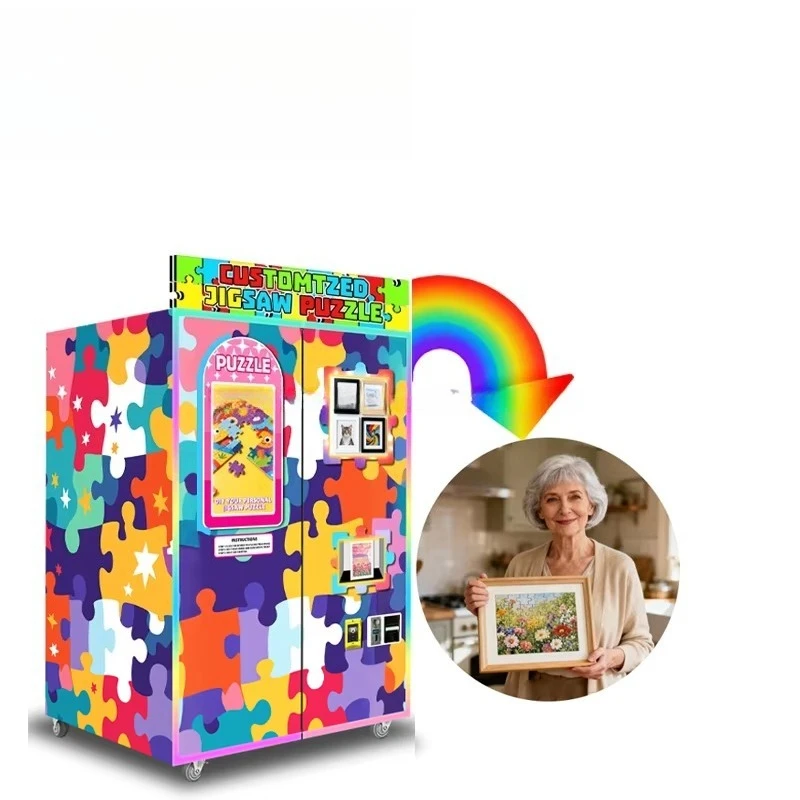 Custom Puzzle Making Machine Adjustable Frame Style Multilingual Self Service Device