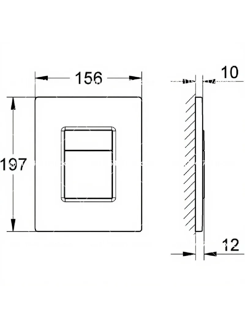 Matte Gold Dual Flush Plate for Concealed Cisterns, Water-Saving Pneumatic Drop Valve, 156x197mm, Wall-Mounted Toilet Button