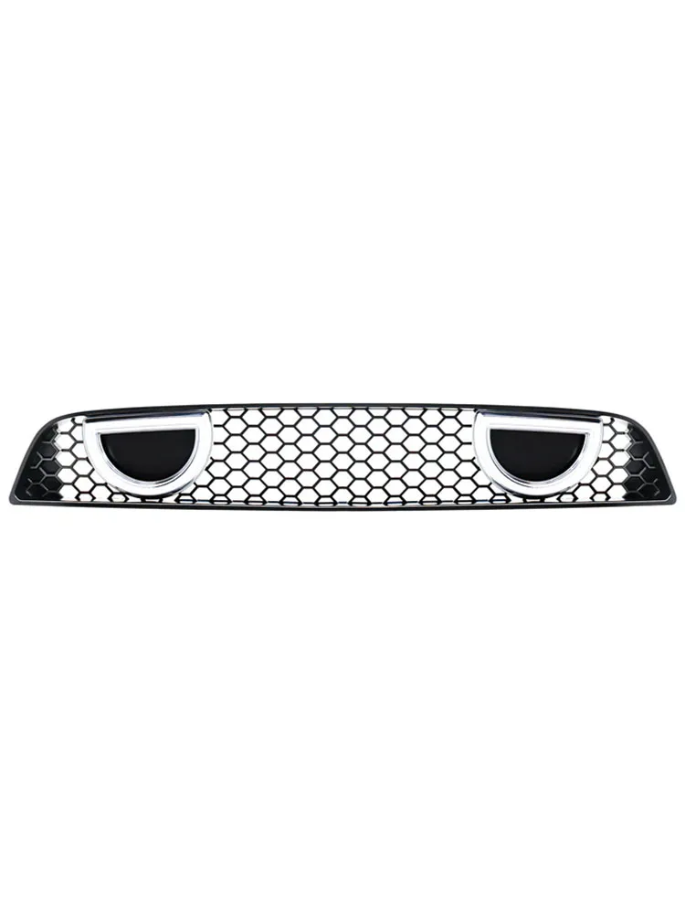 Front Upper Grille With DRL Turn Signal Light & Emblem Holder For 2013-2014 Ford Mustang Mach 1 Replacement Front Bumper Grill