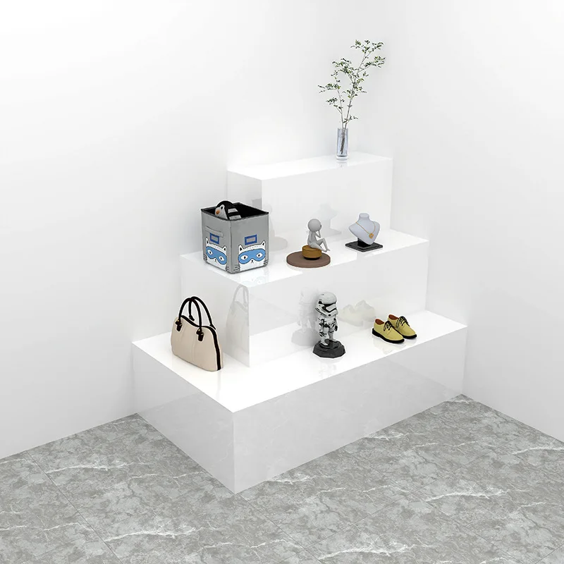 Light  ladder paint display stand Multi-layer cosmetics display table Commercial jewelry display stand Customizable displa