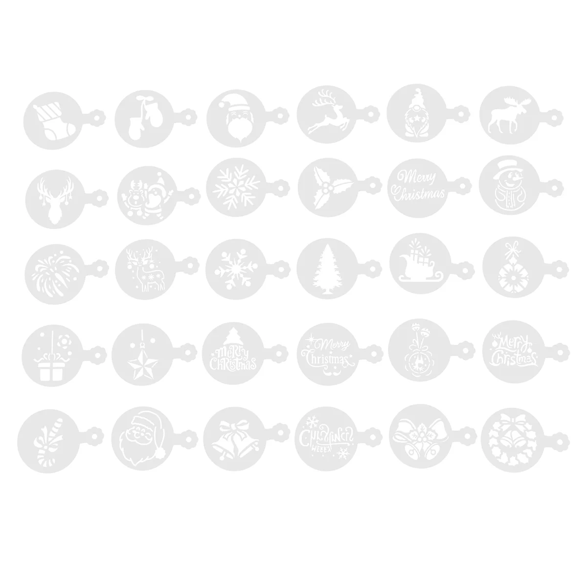 30 Stück Keks-Schablonen, Kuchen-Vorlagen, Kaffee-Schablonen, wiederverwendbar, Malerei, Kuchen-Schablone, Vorlagen, Prägeformen