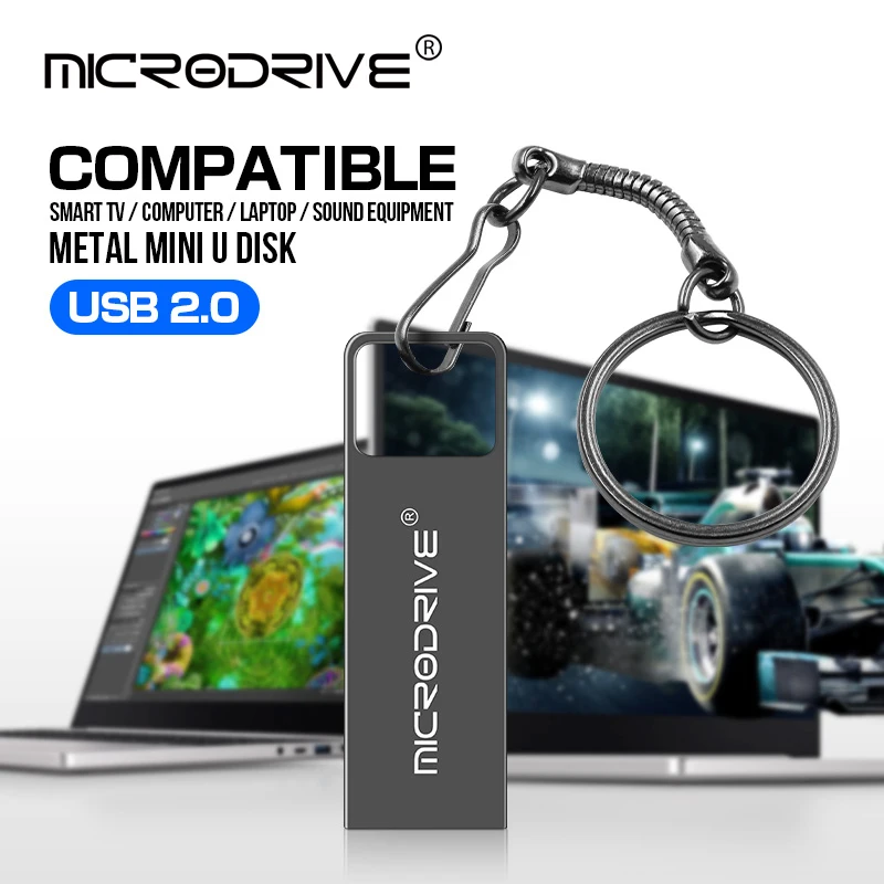 High-Speed MicroDrive Metal USB Flash Drive 16GB-128GB Memory Stick Portable Data Storage Device