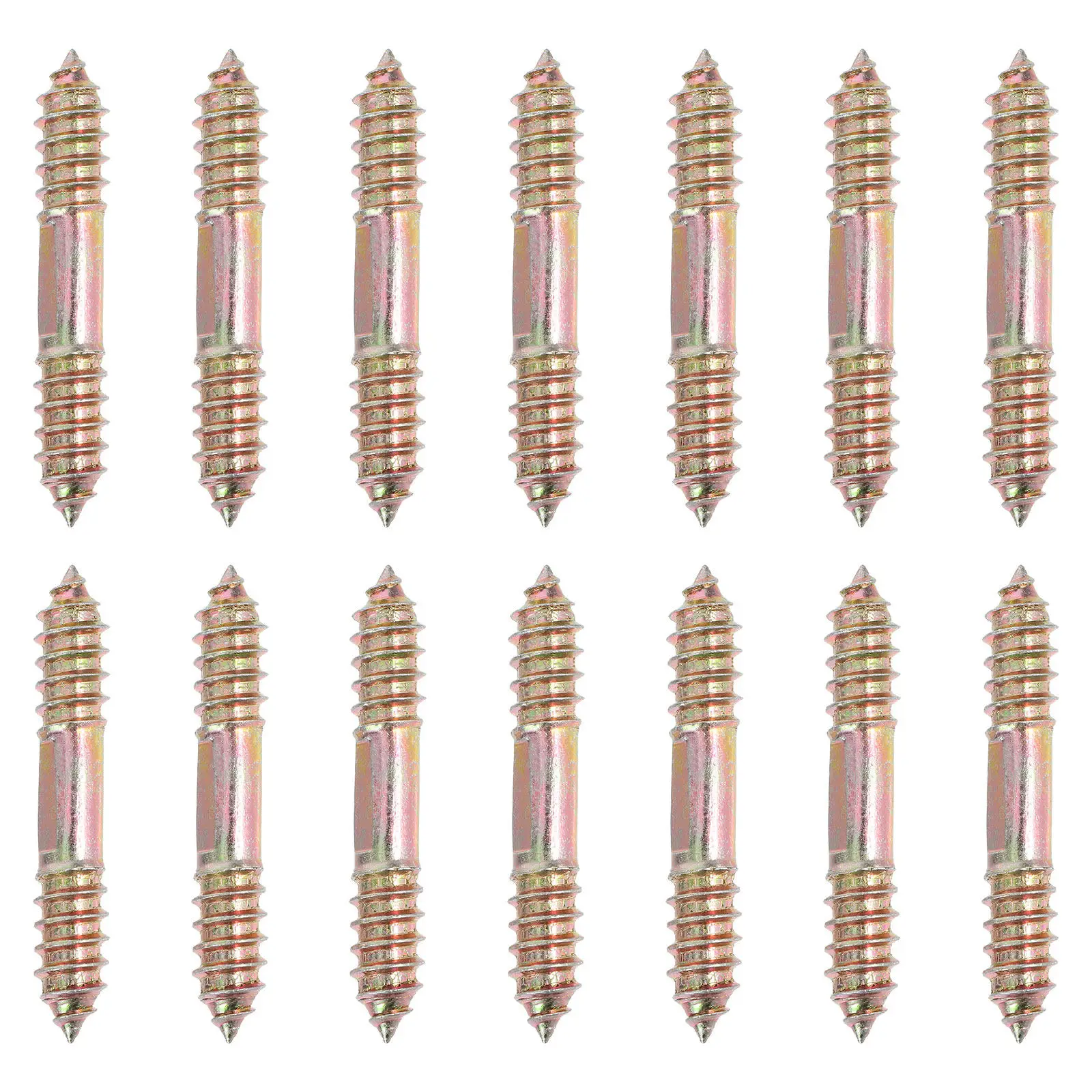 25Pcs Double Threaded Self Drilling Screws Flat Tail Furniture Screws for Assembly Sofas Tables Chairs Staircase Strengthening