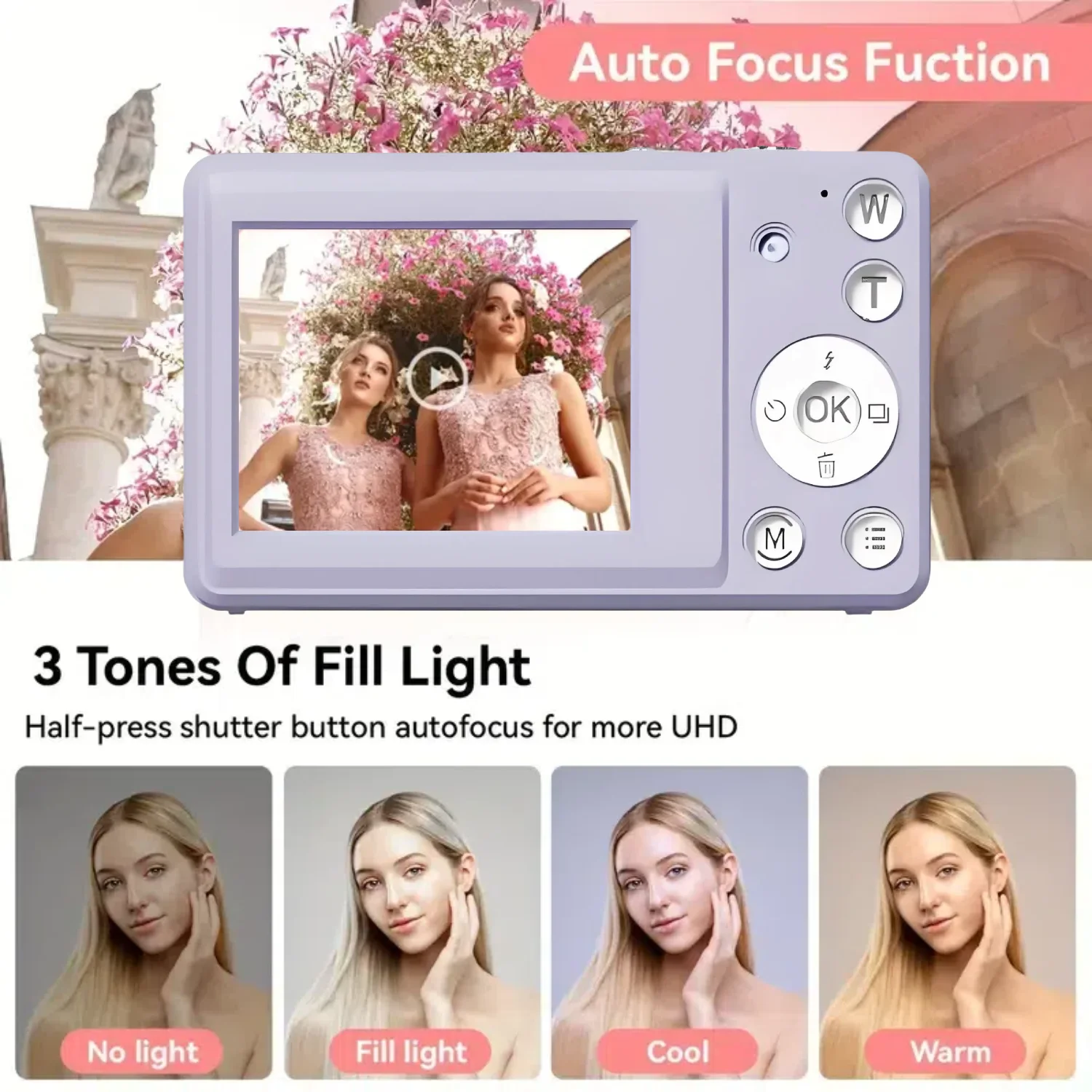 Digitale camera 1080p HD Video Foto's maken Draagbare selfie 2s/5s/10s Fijne JPEG voor fotografie Beginners Tieners Verjaardagscadeaus