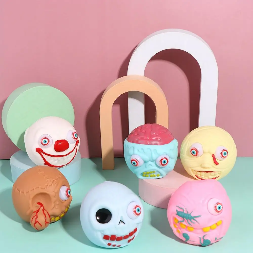 할로윈 눈 터지는 해골 머리 노벨티 짜기 장난감, 사람들 놀리는 환기구 스트레스 해소 장난감, 짜기 피젯 장난감