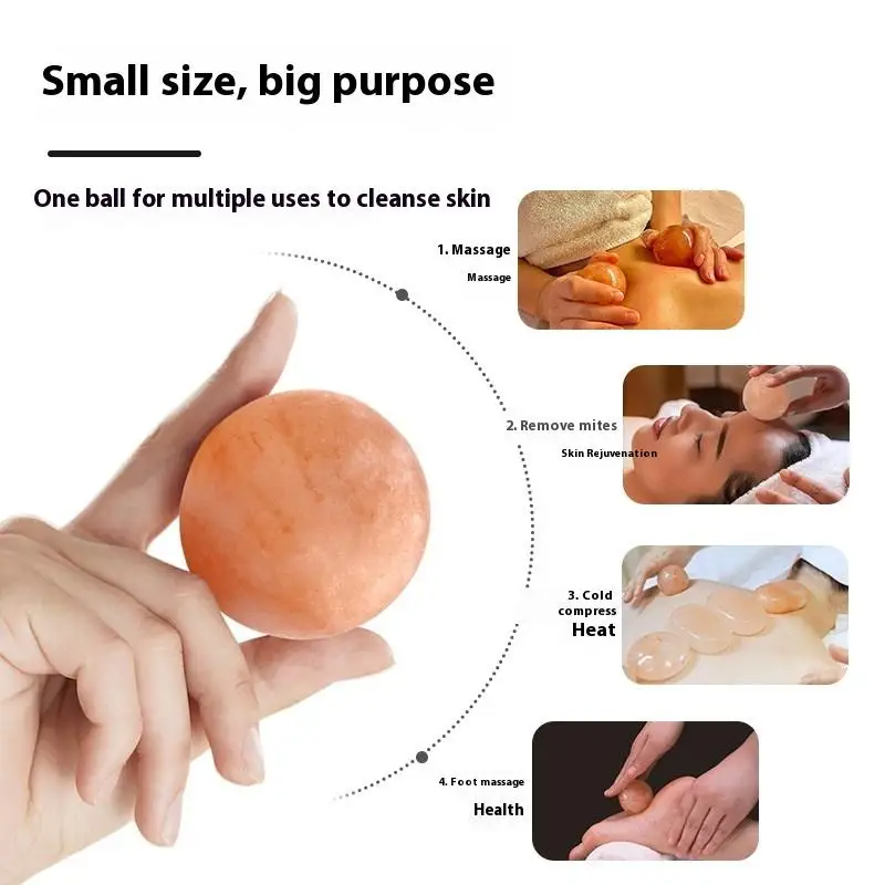 مزيل العرق والملح والسكر الدعك كرات تدليك الملح الساخن حجر تدليك دائري للعلاج بالتدليك ،