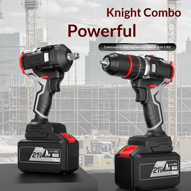 Brushless Electric Wrench Hand Drill Auto Repair Impact Wrench Two-Piece Set Klucz Udarowy Gisam 마끼다 임팩 Clé À Choc Sans Fil