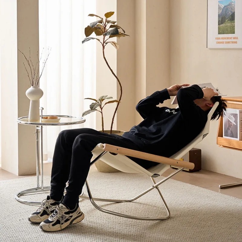 كرسي كسول قابل للطي في الهواء الطلق مريح للتخييم الترفيهي الفردي